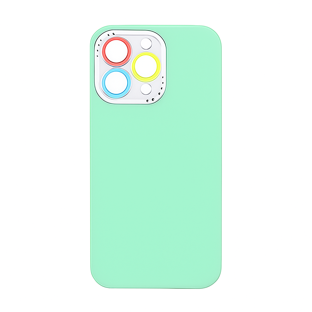 Silicona rígida con protector de camara multicolor - iPhone