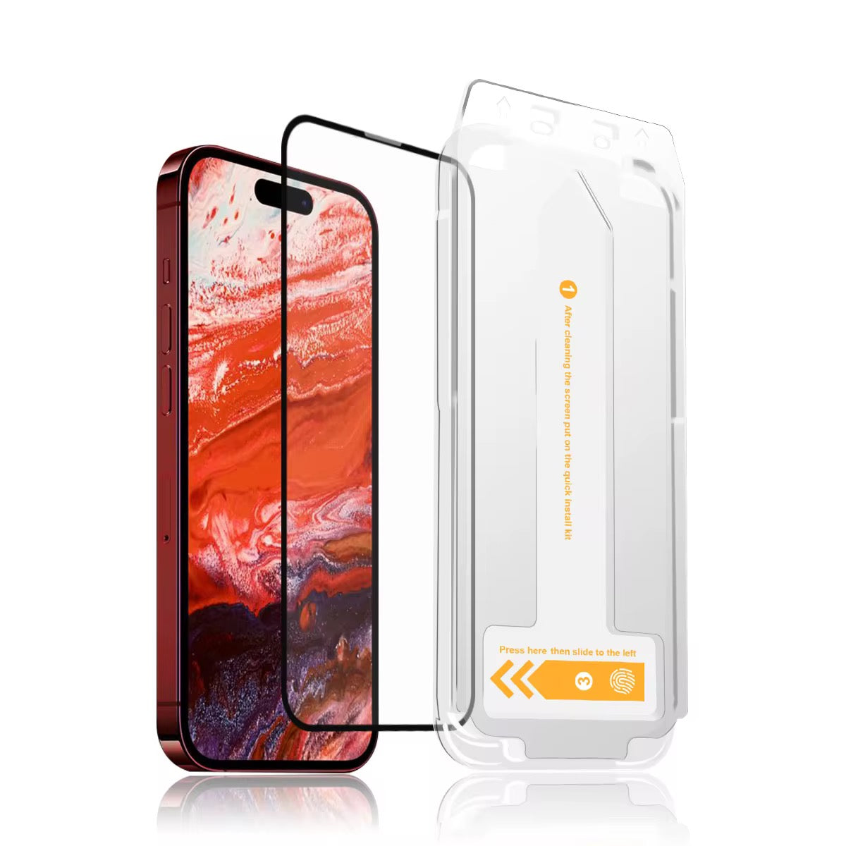 Vidrio templado CLEAR full screen con aplicador samsung/iphone