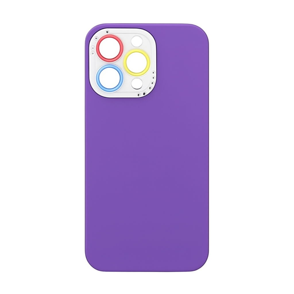 Silicona rígida con protector de camara multicolor - iPhone