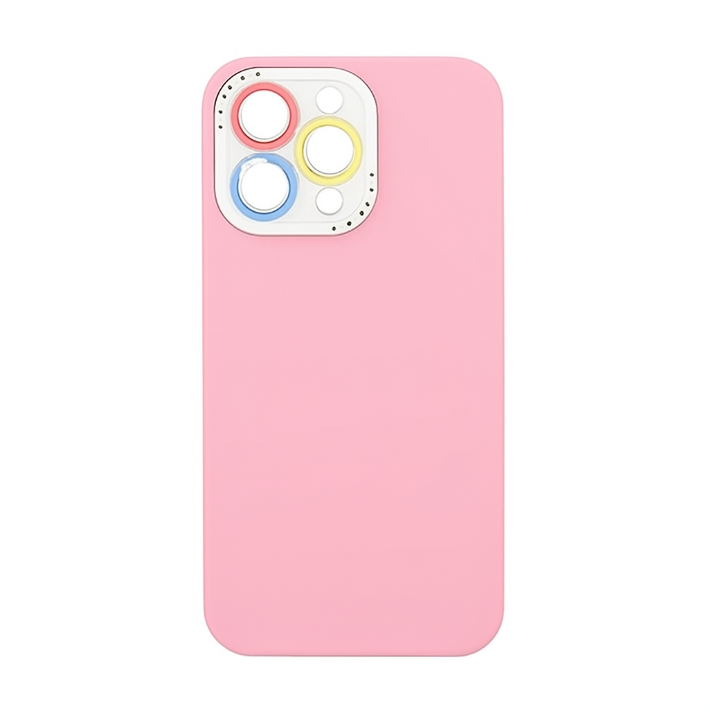 Silicona rígida con protector de camara multicolor - iPhone