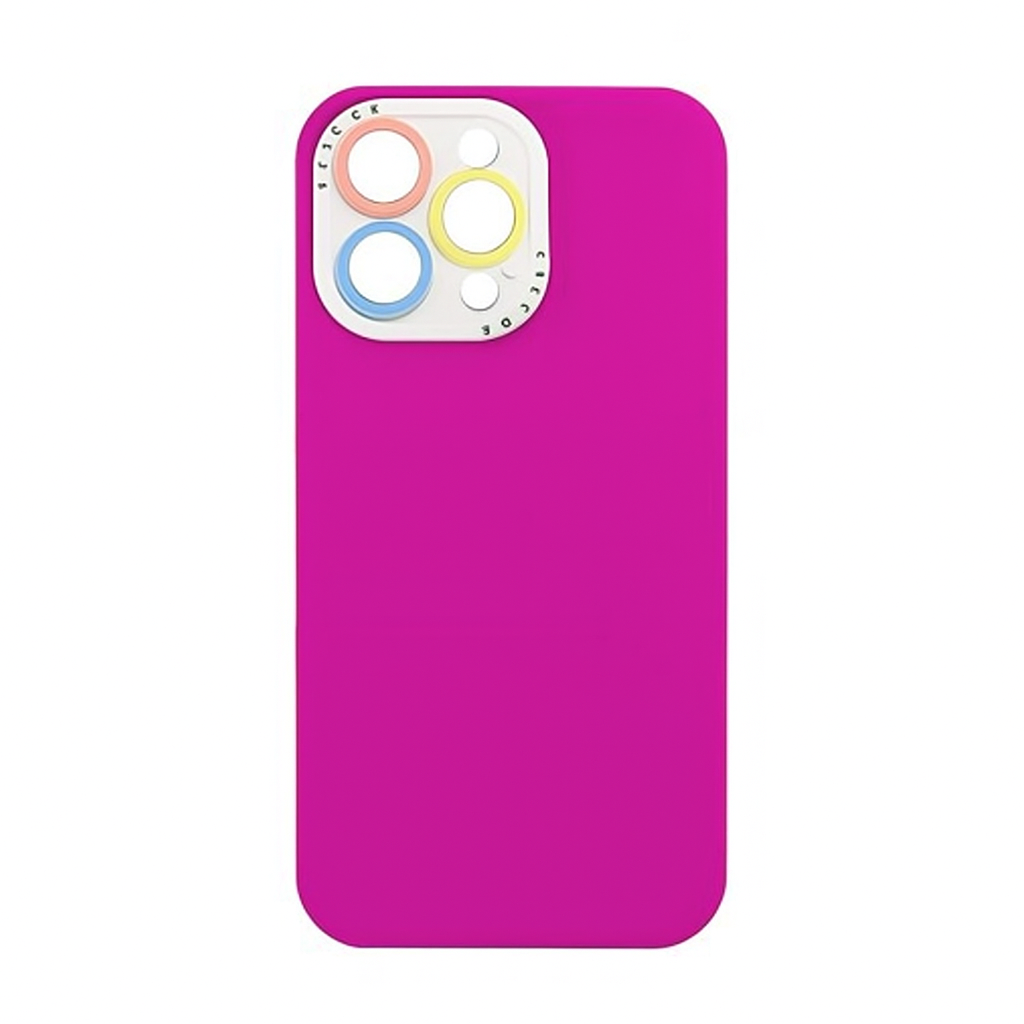 Silicona rígida con protector de camara multicolor - iPhone