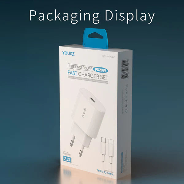 Cargador + Cable tipo C YOURZ/ Ficha 20W  tipo C