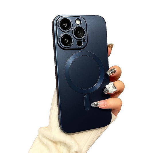 Protector simil metálico con protección de camara y Magsafe - iPhone