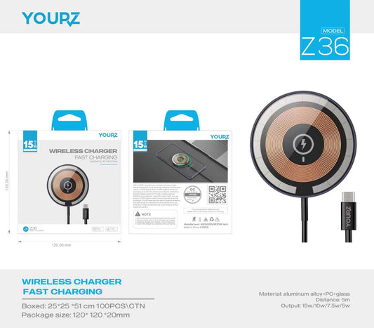 Cargador magnetico inalambrico YOURZ 15w- Carga rapida